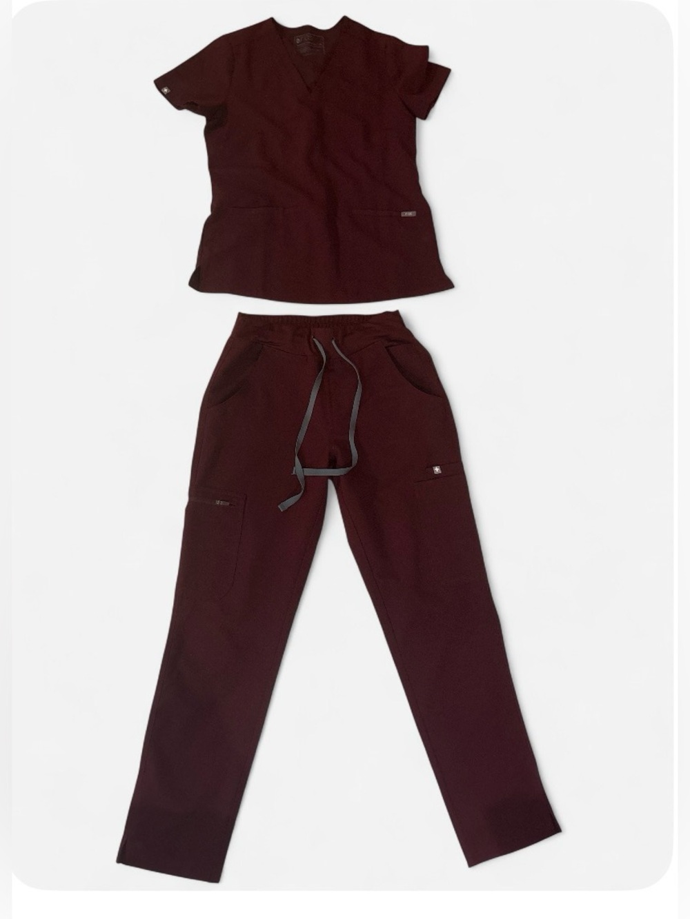 Figs Women's Scrub Set in Deep Burgundy